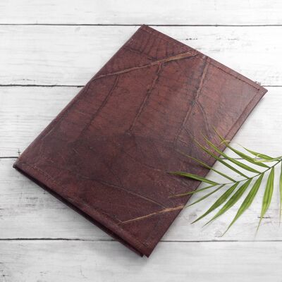 A5 Refillable Leaf Leather Journal - Chestnut Brown (JUN3-ORA) (TreatRepublic012)