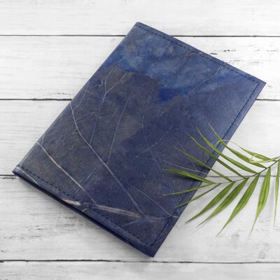 A5 Refillable Leaf Leather Journal - Midnight Blue Gun Metal (JUN3-BEI) (TreatRepublic016)