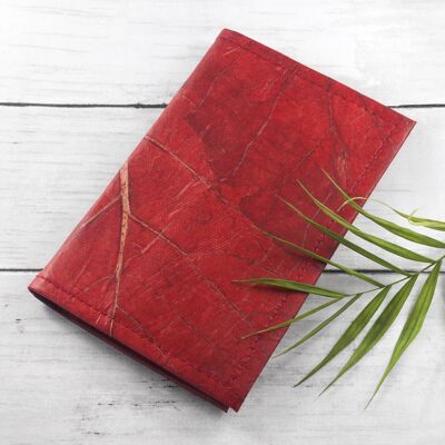 A6 Refillable Leaf Leather Journal - Berry Red (JUN4-BRO) (TreatRepublic027)