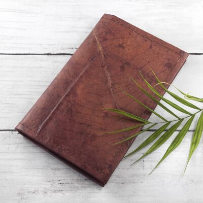 A6 Refillable Leaf Leather Journal - Chestnut Brown (JUN4-ORA) (TreatRepublic028)