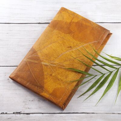 A6 Refillable Leaf Leather Journal - Cinnamon Orange (JUN4-PUR) (TreatRepublic029)