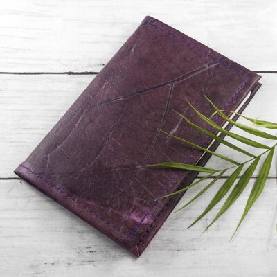 A6 Refillable Leaf Leather Journal - Dark Lavender (JUN4-TEA) (TreatRepublic030)