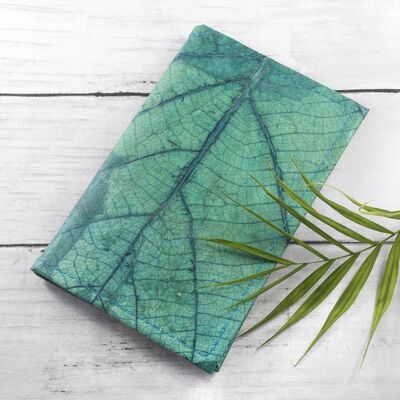 A6 Refillable Leaf Leather Journal - Freshwater Teal (JUN4-GRE) (TreatRepublic031)