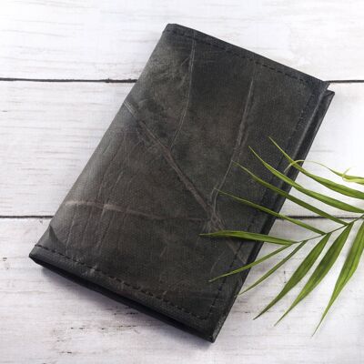 A6 Refillable Leaf Leather Journal - Pebble Black (JUN4-PNK) (TreatRepublic035)