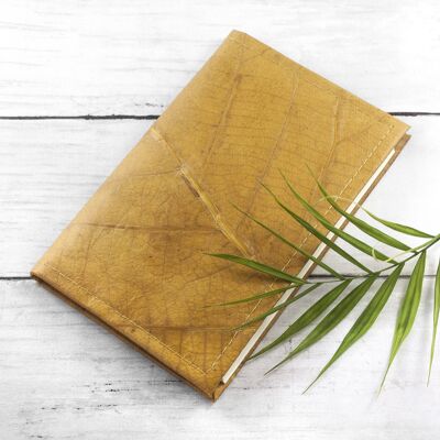 A6 Refillable Leaf Leather Journal - Tuscan Yellow (PER867-001) (TreatRepublic037)