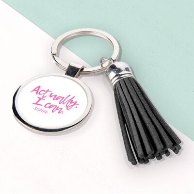 Actually I Can Handwritten Tassle Keyring (PER2015-001) (TreatRepublic050)