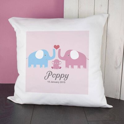Baby Cushion Cover - Elephants (Pink) (PER2008-BLU) (TreatRepublic091)