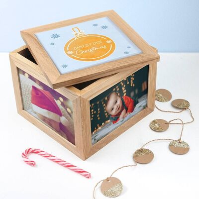 Baby's First Christmas - Large Photo Keepsake Box (PER3047-BOW) (TreatRepublic097)
