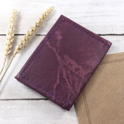 Bifold Cardholder in Leaf Leather - Dark Lavender (JUN6-GRE) (TreatRepublic122)