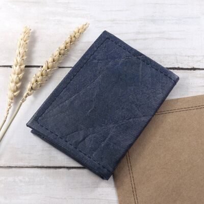 Bifold Cardholder in Leaf Leather - Midnight Blue (JUN6-BEI) (TreatRepublic124)