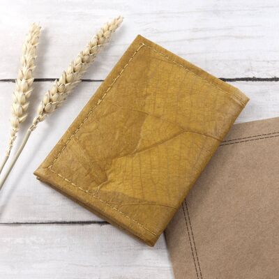 Bifold Cardholder in Leaf Leather - Tuscan Yellow (PER714-RED) (TreatRepublic129)