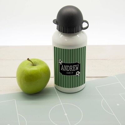 Boys Football Striped Personalised Water Bottle (PER2121-BLU) (TreatRepublic139)