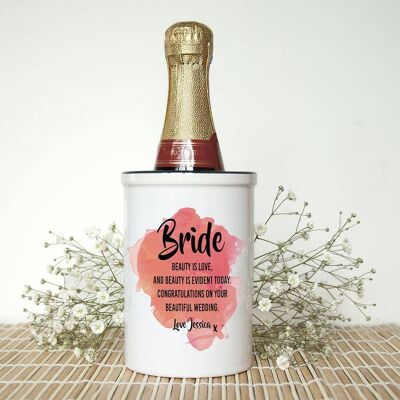 Bridal Personalised Miniature Champagne Bucket (PER2314-BLU) (TreatRepublic147)