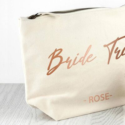 Bride Tribe Personalised Cosmetic Canvas Bag In Rose Gold Gin (PER3624-001) (TreatRepublic154)