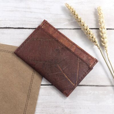 Cardholder in Leaf Leather - Chestnut Brown Purple (JUN5-ORA) (TreatRepublic158)