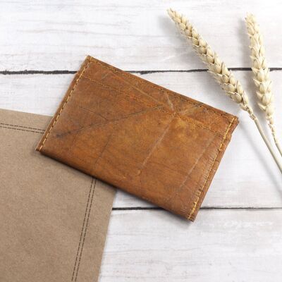 Cardholder in Leaf Leather - Cinnamon Orange Orange (JUN5-PUR) (TreatRepublic159)