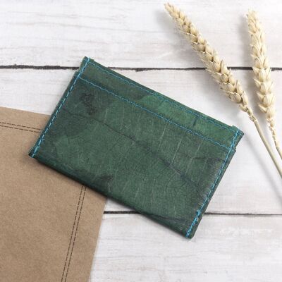 Cardholder in Leaf Leather - Teal Purple (JUN5-YEL) (TreatRepublic166)