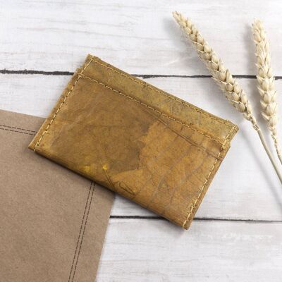 Cardholder in Leaf Leather - Tuscan Yellow Orange (PER304-001) (TreatRepublic167)