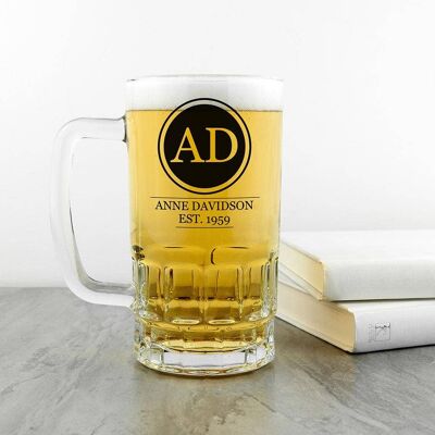 Circle Monogram Beer Glass Tankard (PER866-001) (TreatRepublic186)