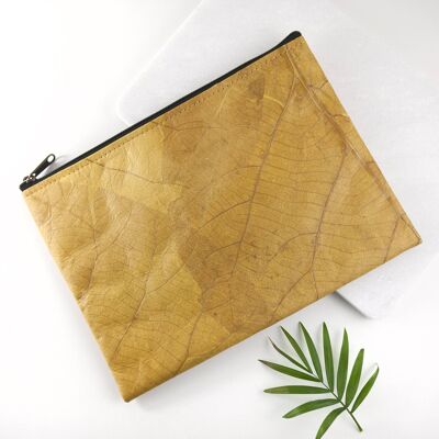 Clutch Bag in Leaf Leather - Tuscan Yellow (PER2140-BLU) (TreatRepublic191)