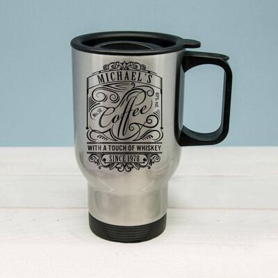 Coffee With a Touch of Whisky Travel Mug (PER839-BLU) (TreatRepublic206)