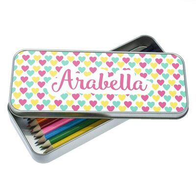 Colourful Heart Pattern Pencil Case (PER4510) (TreatRepublic209)