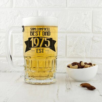 Dad Established In Beer Glass Tankard (PER2081-SPO) (TreatRepublic221)