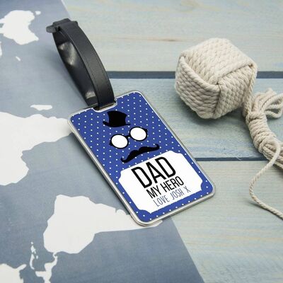 Dad You Are My Hero Luggage Tag (PER2081-RED) (TreatRepublic224)