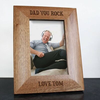 Dad You Rock Engraved Photo Frame (PER2099-001) (TreatRepublic226)