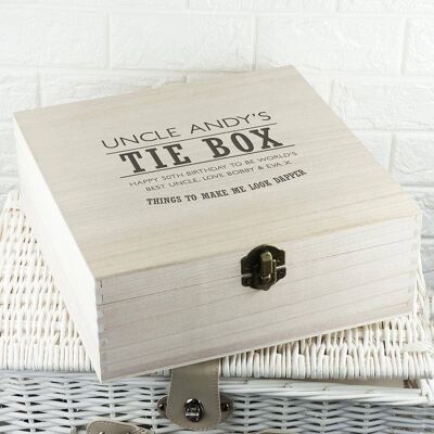 Dashing Gentleman's Tie & Accessory Wooden Box (PER2026-001) (TreatRepublic268)