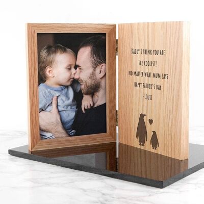 Engraved Father's Day Penguin Book Photo Frame (PER321-SIL) (TreatRepublic289)