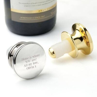 Engraved Message Silver Plated Bottle Stopper (PER3078-SML) (TreatRepublic290)