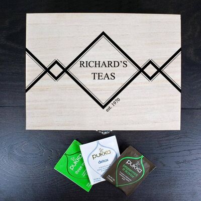 Gentlemen's Teas Personalised Wooden Tea Box (PER2069-KIW) (TreatRepublic345)