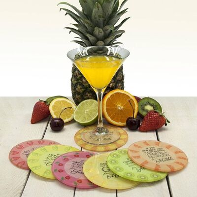 Get Me A Cocktail! Round Glass Coaster (PER2069-CHE) (TreatRepublic346)