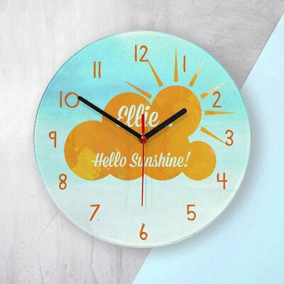Hello Sunshine Personalised Wall Clock (PER389-BL) (TreatRepublic409)