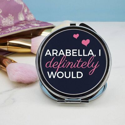 I Definitely Would... Round Compact Mirror (PER2142-BOY) (TreatRepublic447)