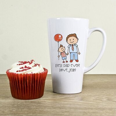 I Love My Dad Personalised Kid's Artwork Latte Mug (PER2225) (TreatRepublic451)