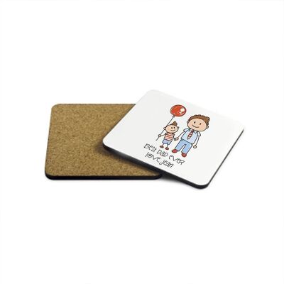 I Love My Dad Personalised Kid's Artwork Wooden Coaster (PER675-001) (TreatRepublic454)