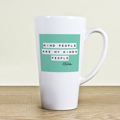 Kind People (Green) Latte Mug (PER3508-GRN) (TreatRepublic503)