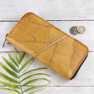 Ladies Zip Over Wallet in Leaf Leather - Tuscan Yellow (JUN15-YEL) (TreatRepublic531)