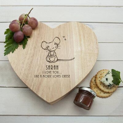 Like A Mouse Loves Cheese' Romantic Heart Cheese Board (PER966-001) (TreatRepublic538)