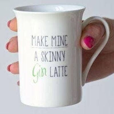 Make Mine A Skinny Gin Latte Bone China Mug (PER999-001) (TreatRepublic588)