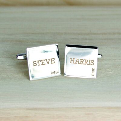 Modern Style Wedding Cufflinks (PER416-001) (TreatRepublic601)