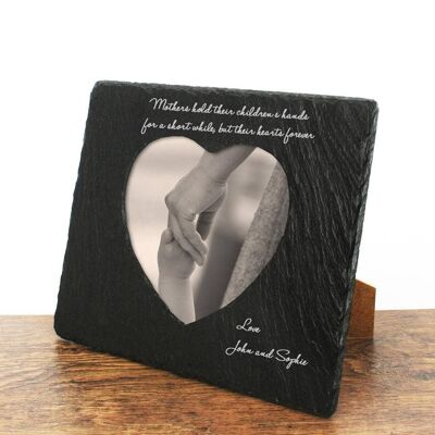 Mothers Hands and Hearts Slate Photoframe (PER532-001) (TreatRepublic681)