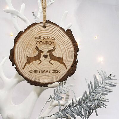Mr & Mrs Reindeer Hanging Decoration (PER907-001) (TreatRepublic706)