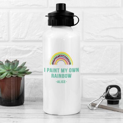 My Own Rainbow White Water Bottle (PER3471-GRN) (TreatRepublic747)