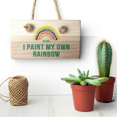 My Own Rainbow Wooden Hanging Sign (PER3470-GRN) (TreatRepublic749)