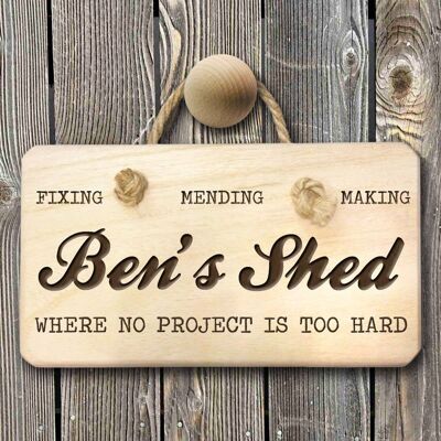 No Project Too Hard Personalised Shed Wooden Sign (PER303-001) (TreatRepublic762)
