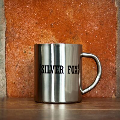 Open Personalisation with Swirl Brackets Silver Outdoor Mug (PER587-001) (TreatRepublic773)