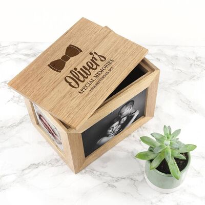 Pers Baby's Special Memories Oak Photo Cube Keepsake Box (PER3047-RIB) (TreatRepublic808)